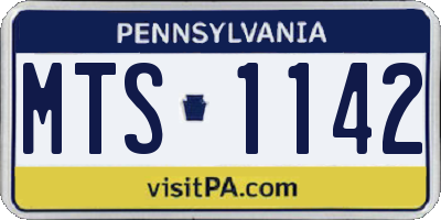 PA license plate MTS1142