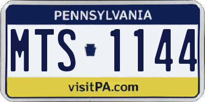 PA license plate MTS1144