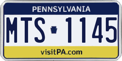 PA license plate MTS1145