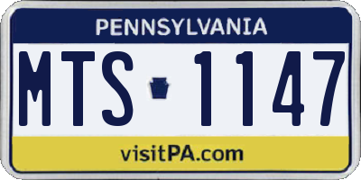 PA license plate MTS1147
