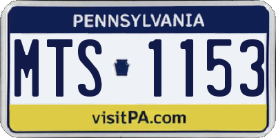 PA license plate MTS1153
