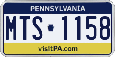 PA license plate MTS1158