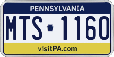 PA license plate MTS1160