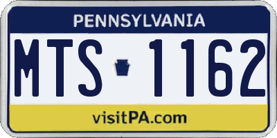 PA license plate MTS1162