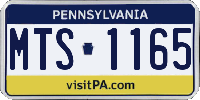 PA license plate MTS1165