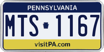 PA license plate MTS1167