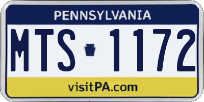 PA license plate MTS1172