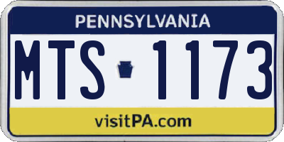 PA license plate MTS1173