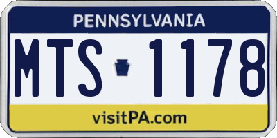 PA license plate MTS1178