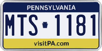 PA license plate MTS1181