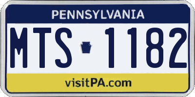 PA license plate MTS1182