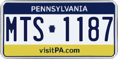 PA license plate MTS1187