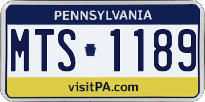 PA license plate MTS1189