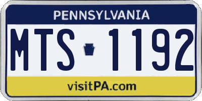 PA license plate MTS1192