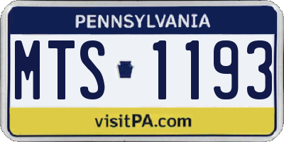 PA license plate MTS1193