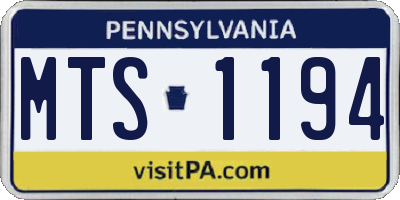PA license plate MTS1194