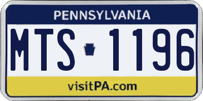 PA license plate MTS1196