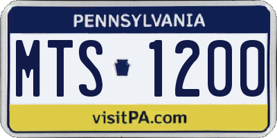 PA license plate MTS1200
