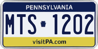 PA license plate MTS1202