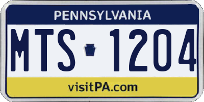 PA license plate MTS1204