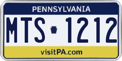 PA license plate MTS1212