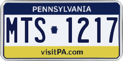 PA license plate MTS1217