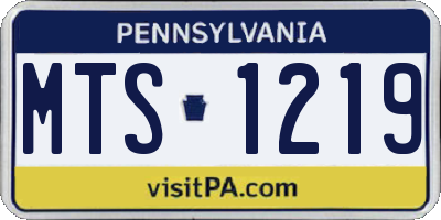 PA license plate MTS1219