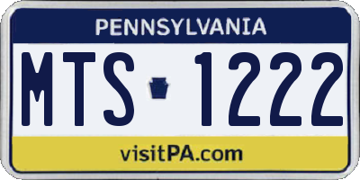 PA license plate MTS1222