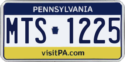 PA license plate MTS1225