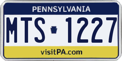 PA license plate MTS1227