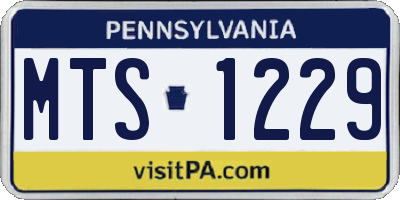 PA license plate MTS1229