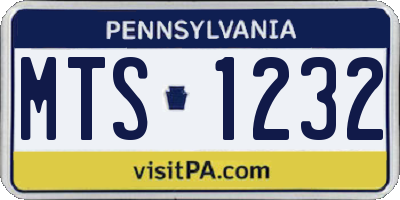 PA license plate MTS1232