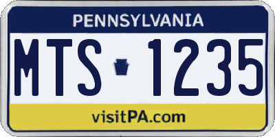 PA license plate MTS1235