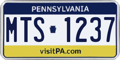 PA license plate MTS1237