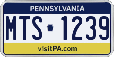 PA license plate MTS1239