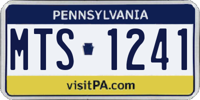 PA license plate MTS1241