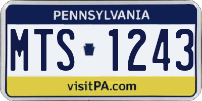 PA license plate MTS1243