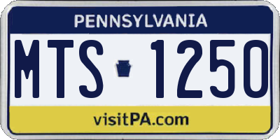 PA license plate MTS1250