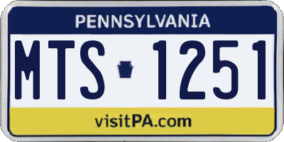 PA license plate MTS1251