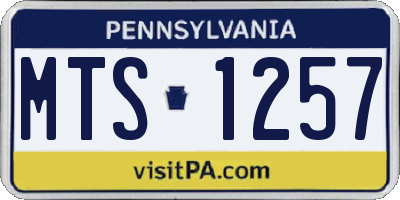 PA license plate MTS1257