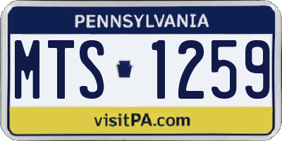 PA license plate MTS1259