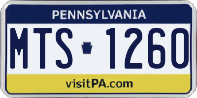 PA license plate MTS1260