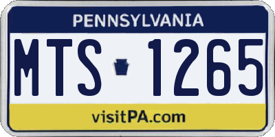 PA license plate MTS1265
