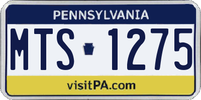 PA license plate MTS1275