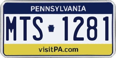 PA license plate MTS1281