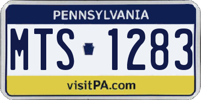 PA license plate MTS1283