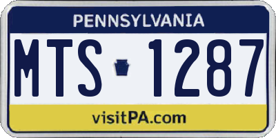 PA license plate MTS1287