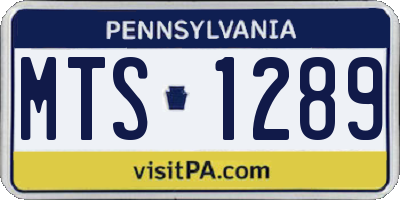 PA license plate MTS1289