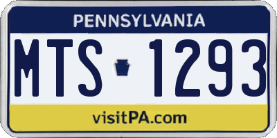PA license plate MTS1293
