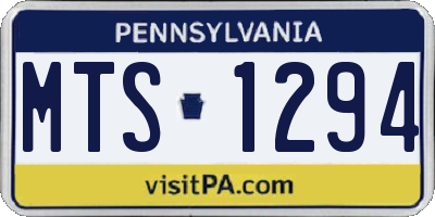PA license plate MTS1294